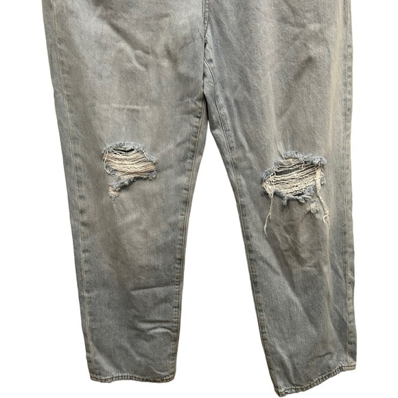 Madewell womens destroyed dad jeans in blue - Picture 8 of 13